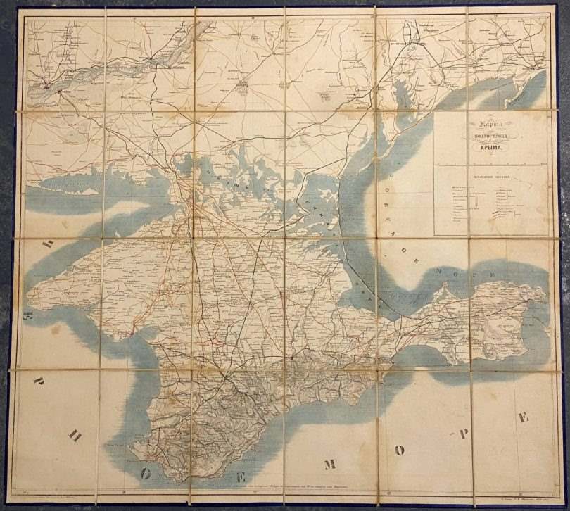 Карта полуострова Крыма 1854 год