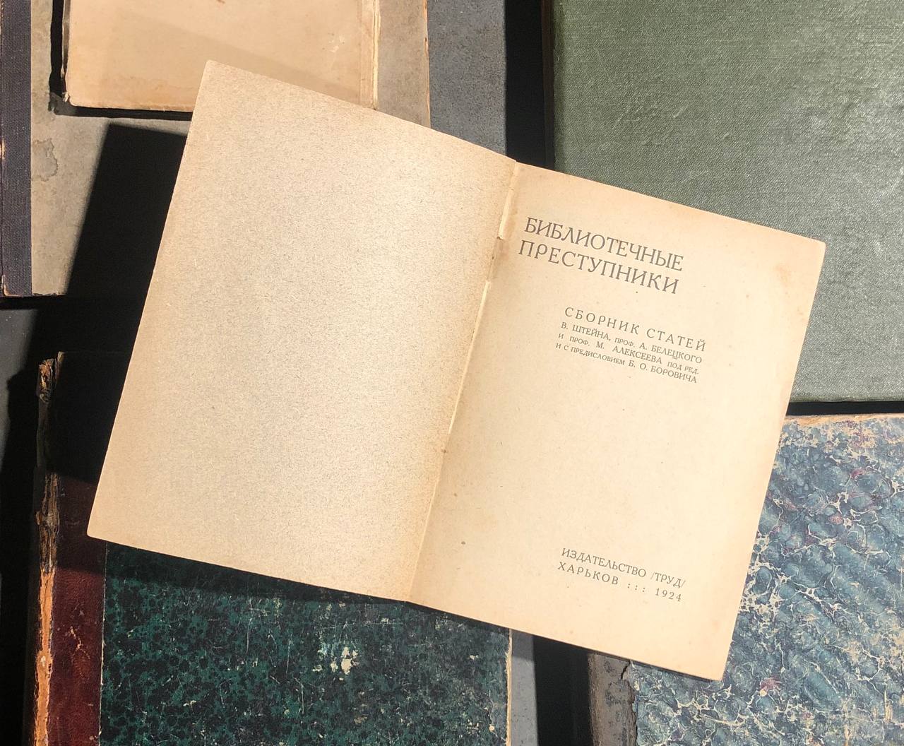Библиотечные преступники, сборник статей, 1924