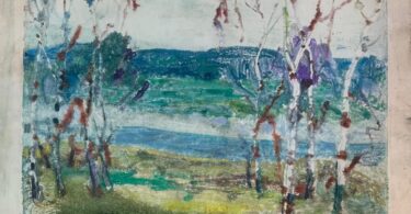Микола Глущенко, монотипія "Весняний краєвид", 1970 рік