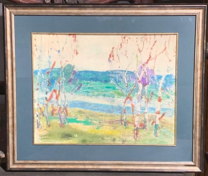 монотипія "Весняний краєвид", 1970