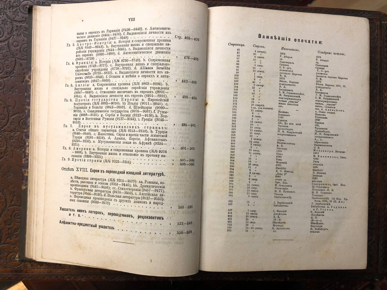 Систематический указатель литературы о евреях, 1893