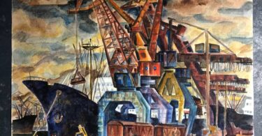 Іллічівський порт, акварель, Черватюк В.О., 1978