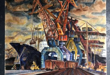 Іллічівський порт, акварель, Черватюк В.О., 1978