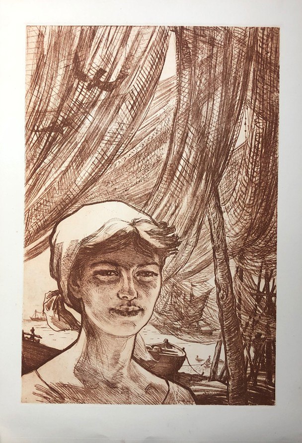 Володимир Новиковський, Ранок. Офорт. 1969 рік. Розмір аркуша: 52 х 75 см, розмір відбитка: 42.5 х 63.5 см.