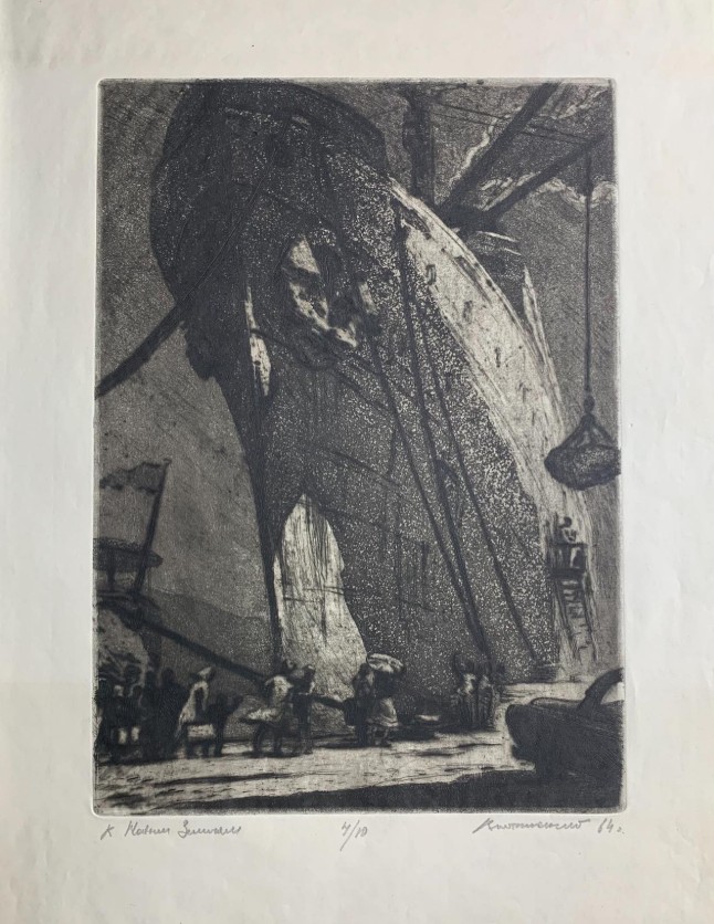 Віхтинський Віктор. 1918 -2003. м. Харків. «К новым землям» 56*40. Офорт. 1964