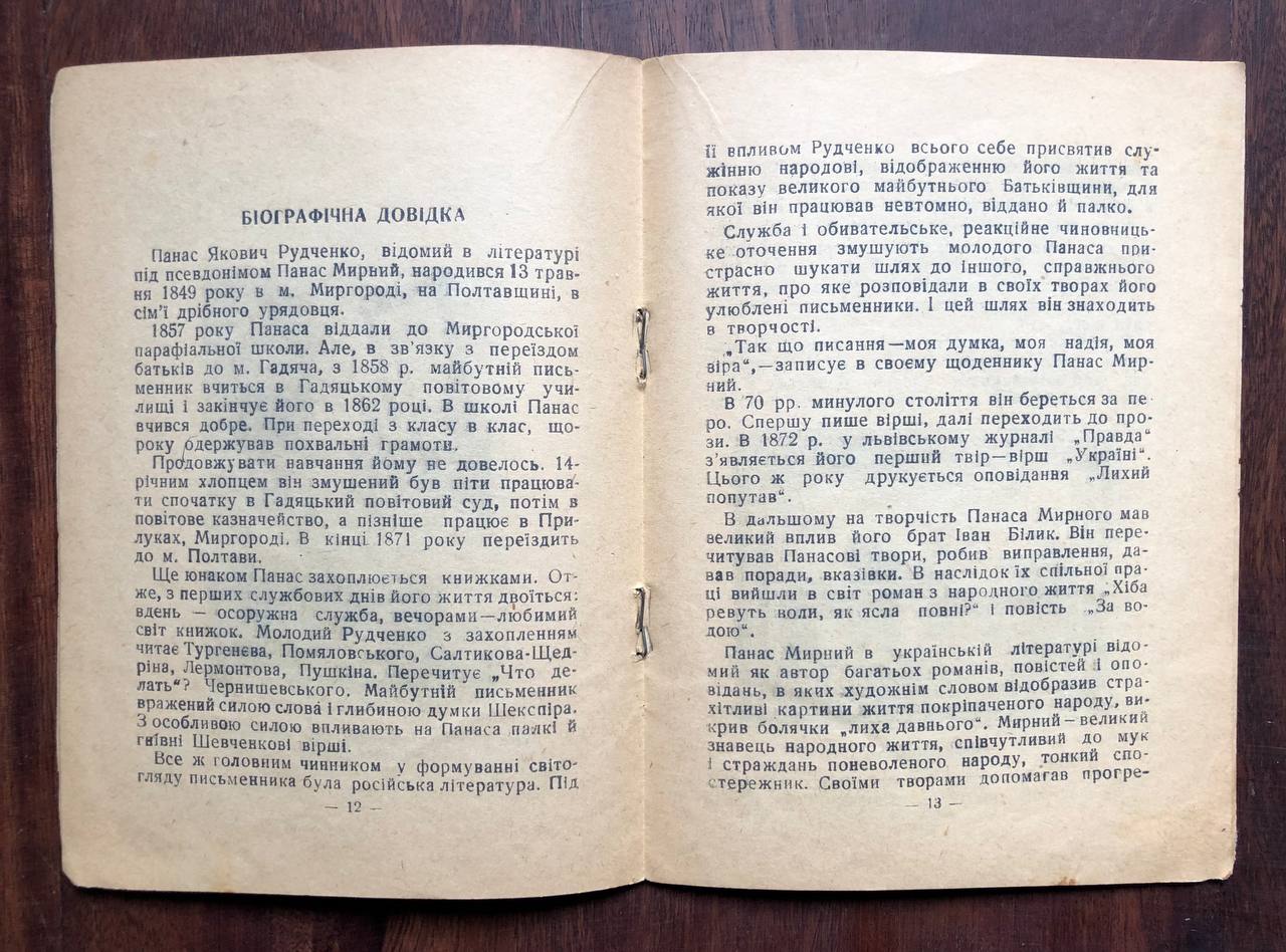 Музей Панаса Мирного, А. Залашко, 1946
